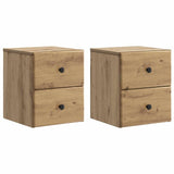 Wall-Mounted Bedside Cabinet 2 pcs Artisan Oak Engineered Wood 899164