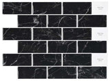 Subway Tile 50 pcs Black Marble 30 x 30 cm Polyurethane and PET 42046128