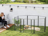 Eight-Panel Dog Playpen with Door, for Large Dogs, Indoors, Outdoors, 100cm Tall, Black T3398P349751