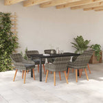 Garden Dining Set with Cushion 7 pcs Grey Poly Rattan 3261688