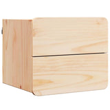 Bedside Table 2 pcs Natural 39 x 34 x 33 cm Solid pinewood 873506