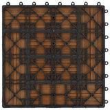 22 pcs Decking Tiles 30x30 cm 2 sqm WPC Teak Colour 277804