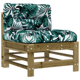 Middle Sofas with Cushions 2 pcs Impregnated Wood Pine 825694