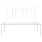 Metal Bed Frame without Mattress with Headboard White 100x200cm 373735