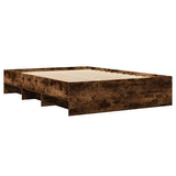 Bed Frame without Mattress Smoked Oak 135x190 cm Double Engineered Wood 3295692