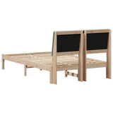 Bed Frame with Headboard Brown 120 x 190 cm Solid Pine Wood 878904