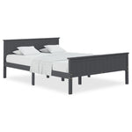 ZNTS Bed Frame without Mattress Grey Solid Wood Pine 120x200 cm 322204