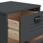 ZNTS Bedside Cabinet VIKEN Anthracite Grey Solid Wood Pine 374919