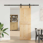 Sliding Door with Hardware Set 70x210 cm Solid Wood Pine 3332658