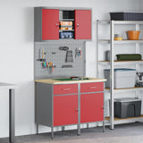 Work Cabinet Set with Drawer with Shelf with Storage 6 pcs Red 3321419