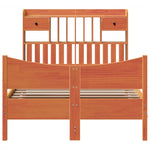 ZNTS Bed Frame without Mattress Wax Brown 120x200 cm Solid Wood Pine 3323382