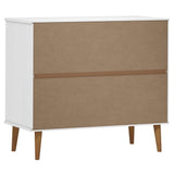 Sideboard MOLDE White 90x40x80 cm Solid Wood Pine 350547