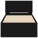 Bed Frame without Mattress with Headboard Black 90x190 cm Single 838653