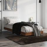 Bed Frame without Mattress Brown Oak 75x190 cm Small Single Engineered Wood 832212