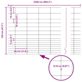 Field Fence Silver 25 x 1.2 m Galvanised steel 42005814