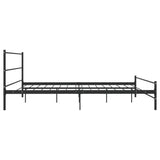 284688 Bed Frame without Mattress Black Metal 180x200 cm Super King