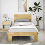 Bed Frame with Headboard without Mattress 75x190 cm Solid Wood Oak 3315727