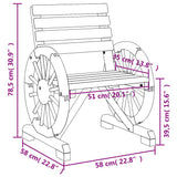 Garden Chair Set of 2 Burnt wood Solid fir wood Standard 365102
