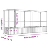 Aviary with Extension Silver 418.5x107x212 cm Steel 3214267