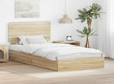 Storage Bed with Drawer Sonoma Oak 90 x 200 cm Engineered Wood 3412723
