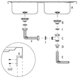 ZNTS Kitchen Sink with Double Basins Silver 800x600x155 mm Stainless Steel 147235