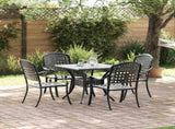 Garden Table Set 5 pcs Black Cast Aluminium 3334729