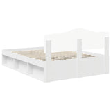 Bed Frame with Headboard White 160 x 200 cm Solid Pine Wood 3412871