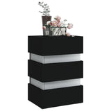 ZNTS LED Bedside Cabinet Black 45x35x67 cm Engineered Wood 326841