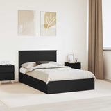 Storage Bed with Headboard Black 120 x 200 cm Engineered Wood 3408481