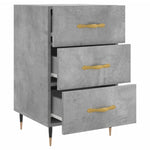 ZNTS Bedside Cabinet Concrete Grey 40x40x66 cm Engineered Wood 827640