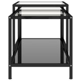 Tea Tables 2 pcs Tempered Glass Black 331614