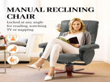 Faux Microfibre Leather Manual Recliner and Footstool Set - Black T3398P341021