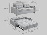 Two-Seater Pull-Out Sofa Bed - Light Grey T3398P344482