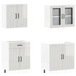 ZNTS 4 Piece Kitchen Cabinet Set Kalmar High Gloss White Engineered Wood 3314863