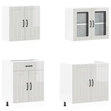 4 Piece Kitchen Cabinet Set Lucca High Gloss White Engineered Wood 3314863