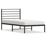 Metal Bed Frame without Mattress with Headboard Black 100x190cm 352313