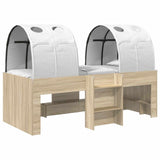 Bed with Tunnel 3 pcs Sonoma and White Engineered Wood 3423581
