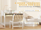 Kids Desk and Chair Set, Children Study Table with Storage and Shelves for Study Room, Gift for 3-8 T3398P553214
