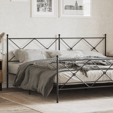 ZNTS Metal Headboard Black 193cm 376539