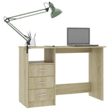 Desk with Drawers Sonoma Oak 110x50x76 cm Engineered Wood 800561