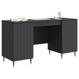 Desk with Shelf Black 142.5 x 50 x 75 cm Engineered Wood 3414586
