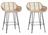 Bar Chair 2 pcs 55 x 52 x 105 cm Rattan and Iron 42011553