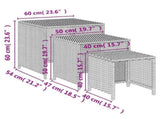 Nesting Tables 3 pcs Black Poly Rattan 319412
