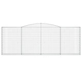 Arched Gabion Baskets 4 pcs 400x30x140/160 cm Galvanised Iron 3146894