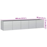 Garden Raised Bed 400x80x77 cm Galvanized Steel Silver 316900