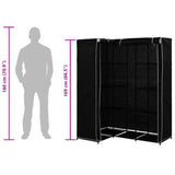 282449 Corner Wardrobe Black 130x87x169 cm