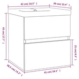 Sink Cabinet with Built-in Basin Grey Sonoma Engineered Wood 3152859