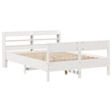 Bed Frame without Mattress White 140x190 cm Solid Wood Pine 3306940
