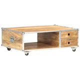 Coffee Table 89x59x33 cm Solid Rough Mango Wood 323408