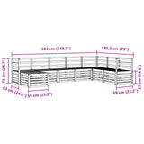 Outdoor Sofa Set 8 pcs White 304 x 185.5 x 73 cm 3392294